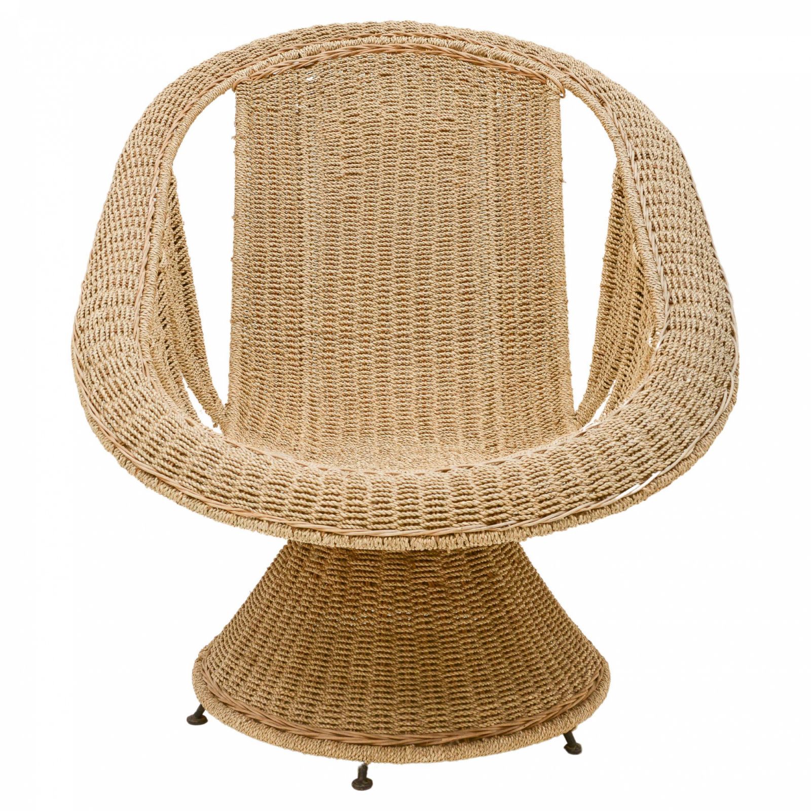 Vintage Large Wicker Woven Chair with Incredible Detailing, France, available on 1st Dibs