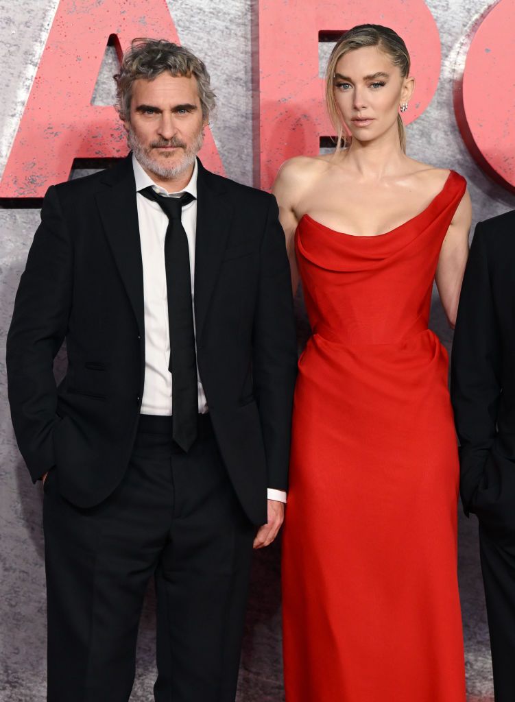 LONDON, ENGLAND - NOVEMBER 16: (L-R) Joaquin Phoenix and Vanessa Kirby attend the "Napoleon" UK Premiere at Odeon Luxe Leicester Square on November 16, 2023 in London, England. (Photo by Karwai Tang/WireImage)