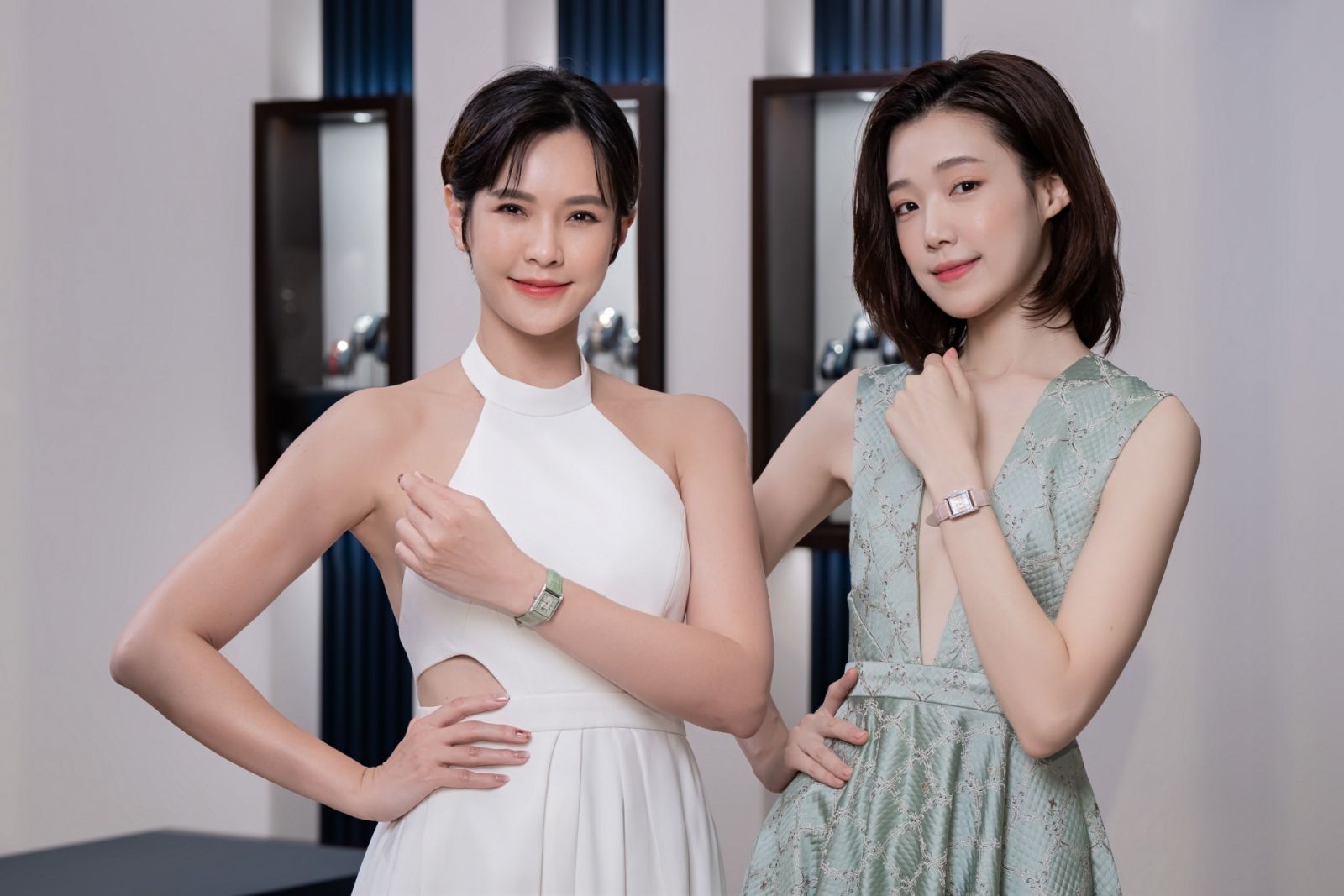 名模蔚紅縈、金鐘玉佩戴Mini DolceVita系列新品。（Photo: Longines）