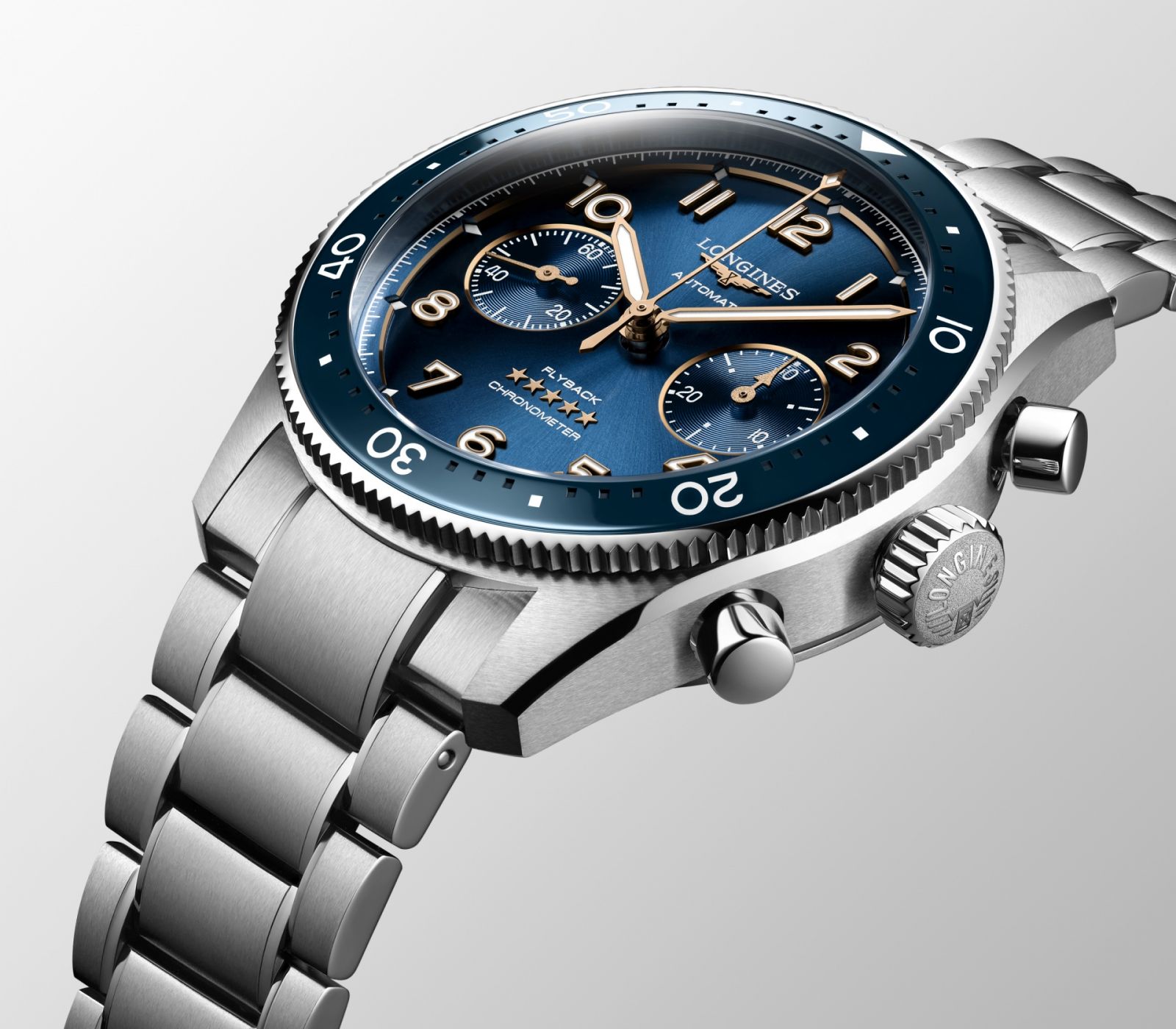 浪琴Spirit Flyback先行者系列飛返計時腕錶。（Photo: Longines）