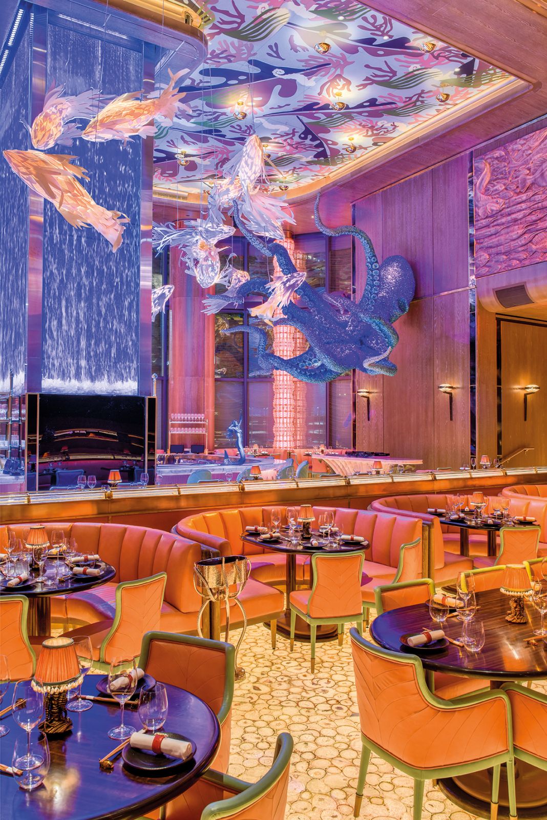 The seating around the bar in the Rose Room at Annabel’s (Photo: Martin Brudnizki Design Studio)