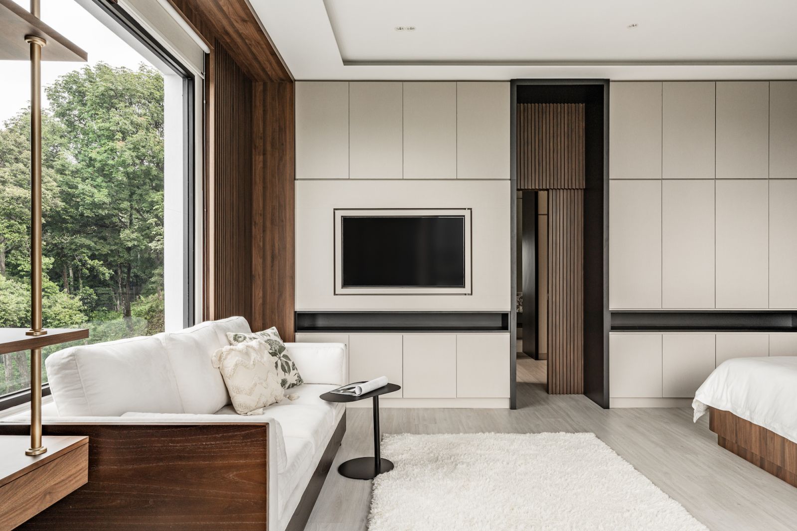 A seating space in the bedroom