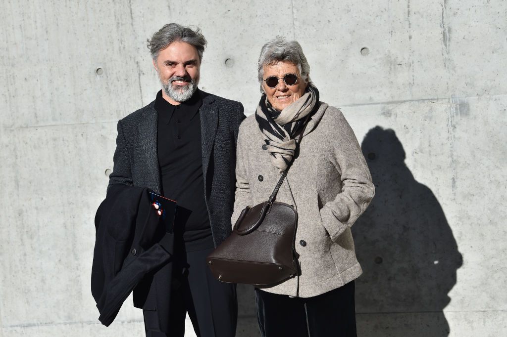 MILAN, ITALY - JANUARY 14:  Andrea Camerana and Rosanna Armani arrive at the Emporio Armani show during Milan Menswear Fashion Week Autumn/Winter 2019/20 on January 14, 2019 in Milan, Italy.  (Photo by Jacopo Raule/Getty Images)
