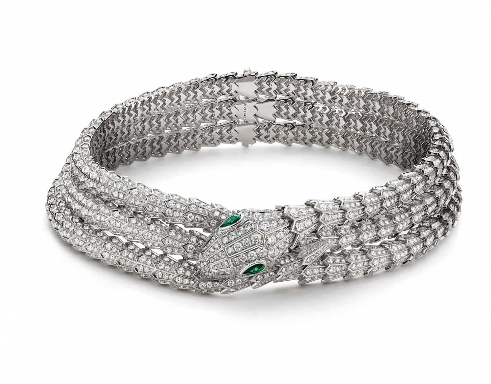 Bulgari Serpenti系列頂級祖母綠與鑽石項鍊。(Photo: Bulgari)