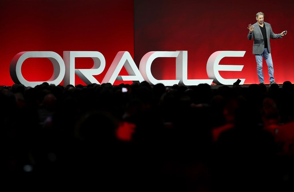 SAN FRANCISCO, CA - OCTOBER 22: Oracle co-founder and Chairman Larry Ellison delivers a keynote address during the Oracle OpenWorld on October 22, 2018 in San Francisco, California. The Oracle co-founder and Chairman kicked off the annual Oracle OpenWorld conference that runs through October 25th. (Photo by Justin Sullivan/Getty Images)