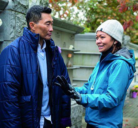 On set with Daniel Dae Kim