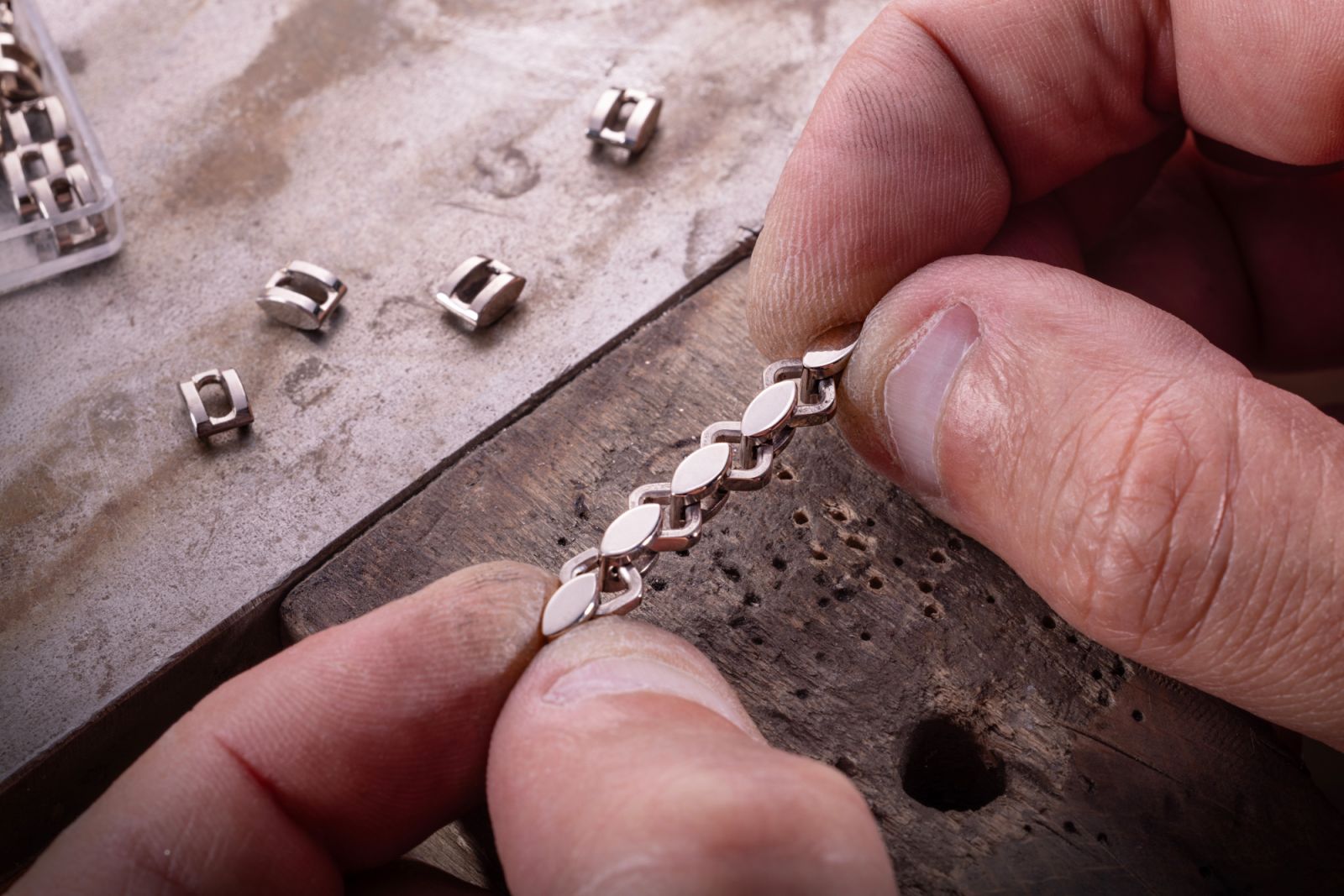 Each chain link is individually crafted