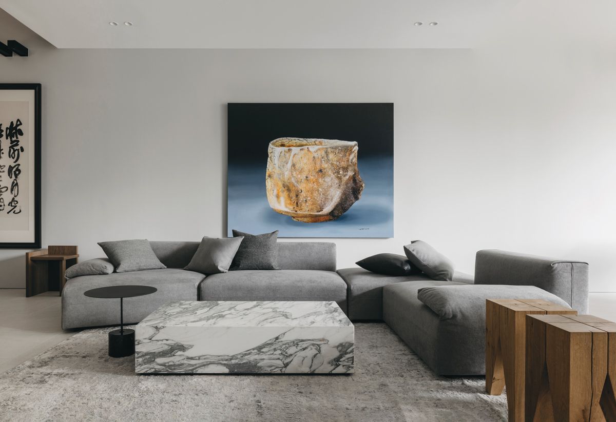 The curated artworks bring an Asian element to the home’s design