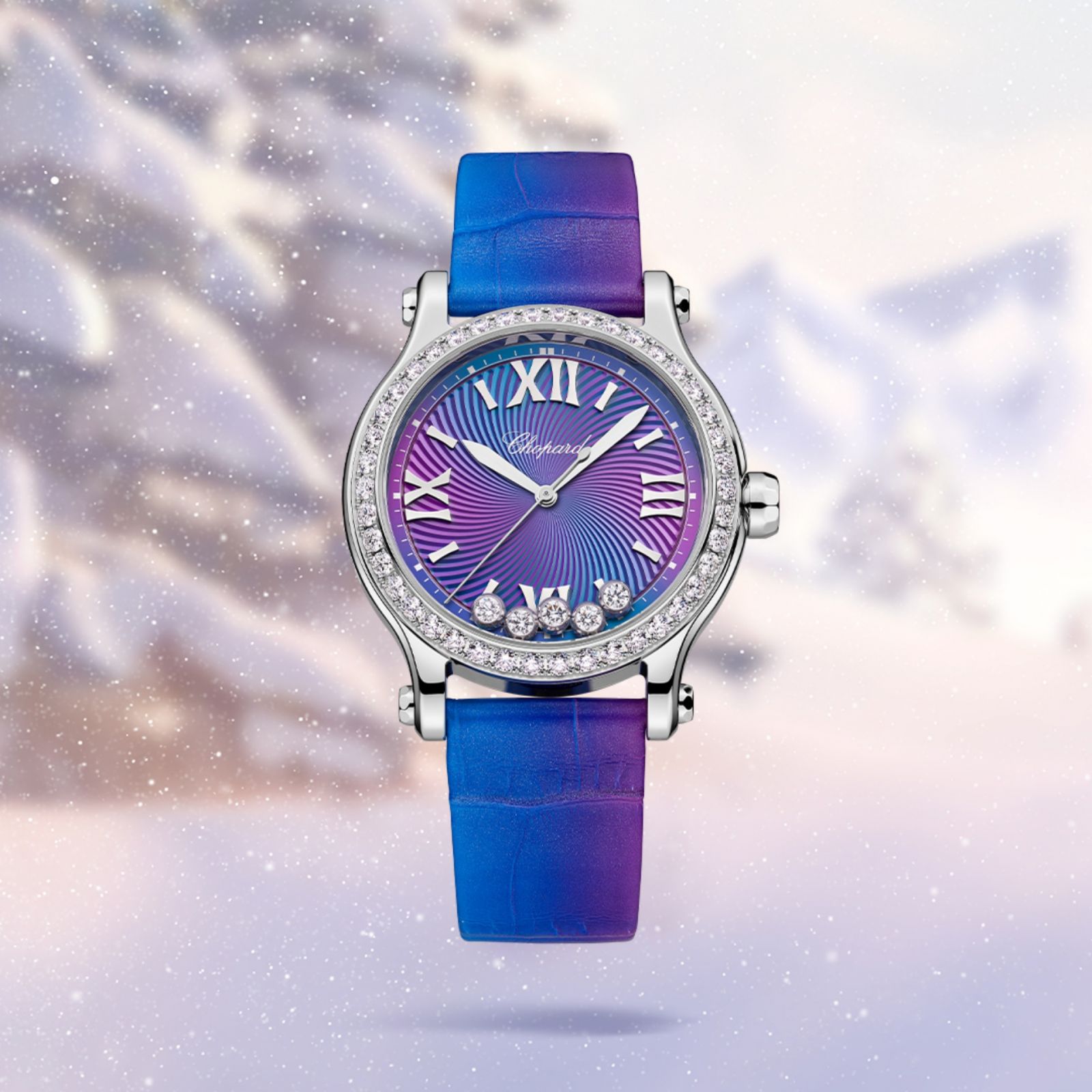 蕭邦Happy Sport「午夜紫」款式腕錶。(Photo: Chopard)