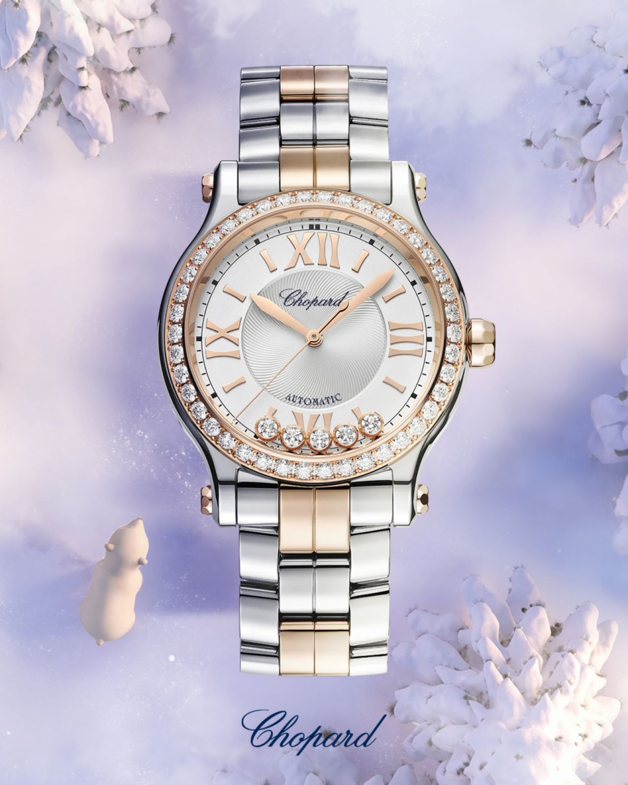 蕭邦Happy Sport鑲鑽腕錶。(Photo: Chopard)