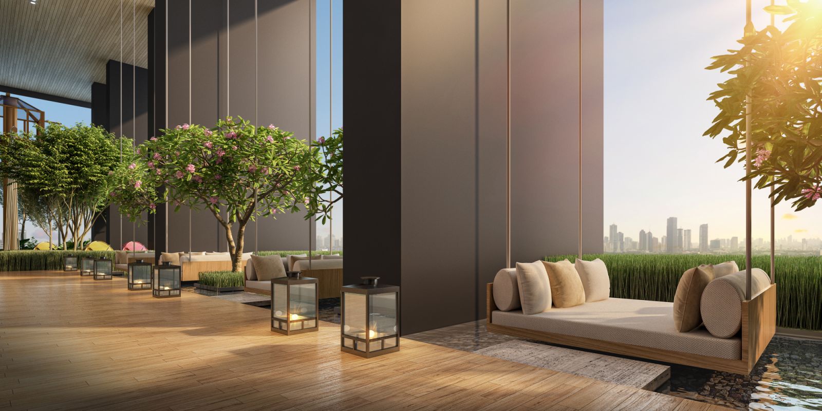 Garden Lounge with Floating Daybeds
