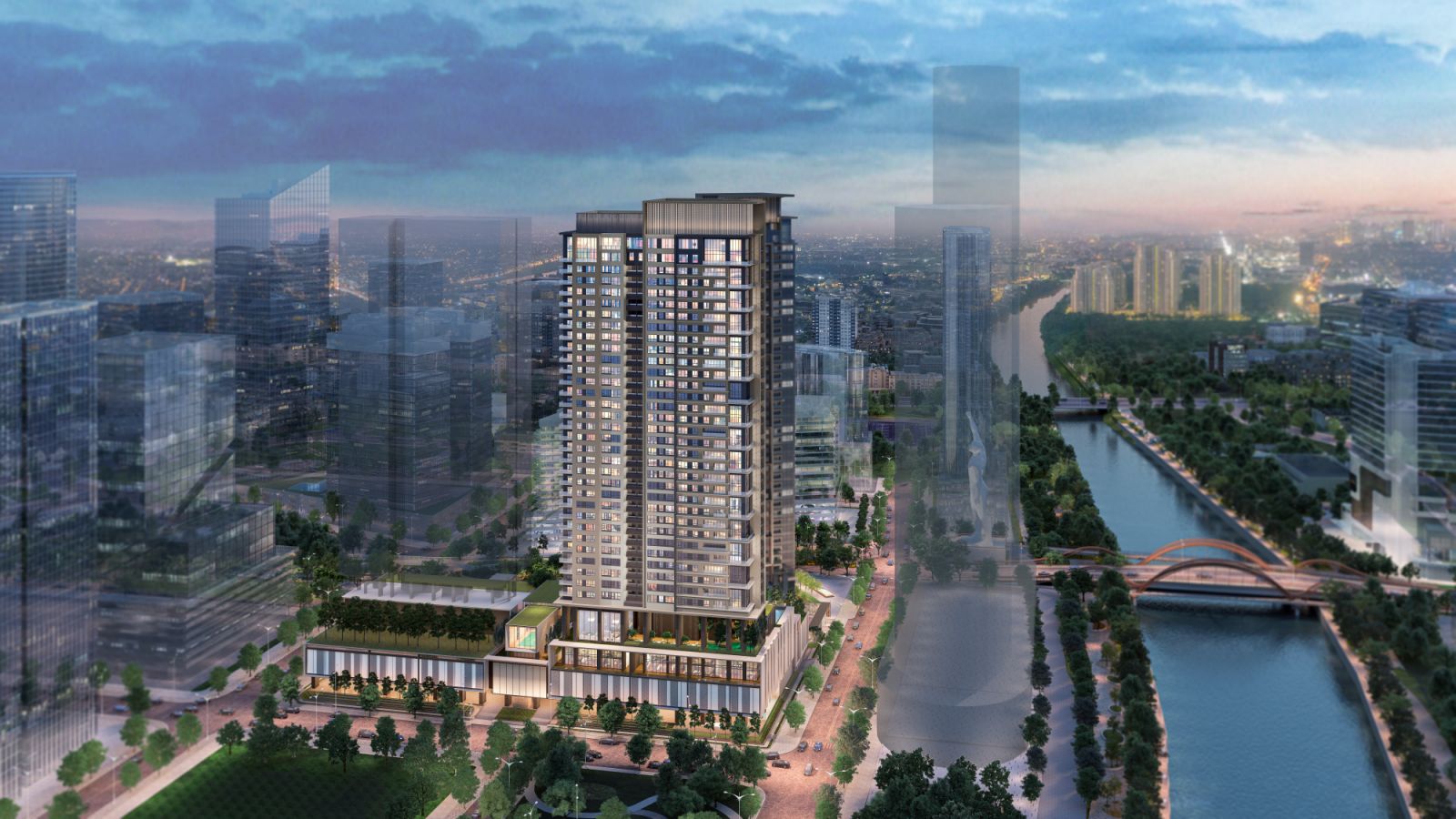 Aerial view of the Velaris Residences North Tower