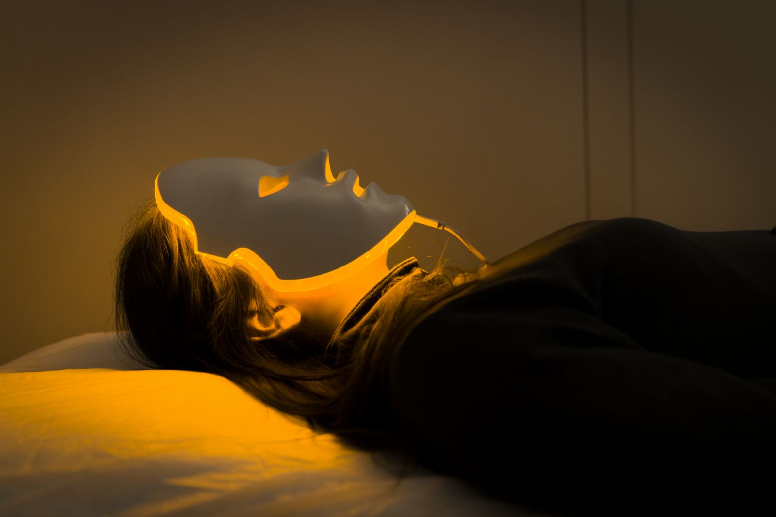 medical regenerative treatment of led applied in a young woman after another aesthetic treatment.