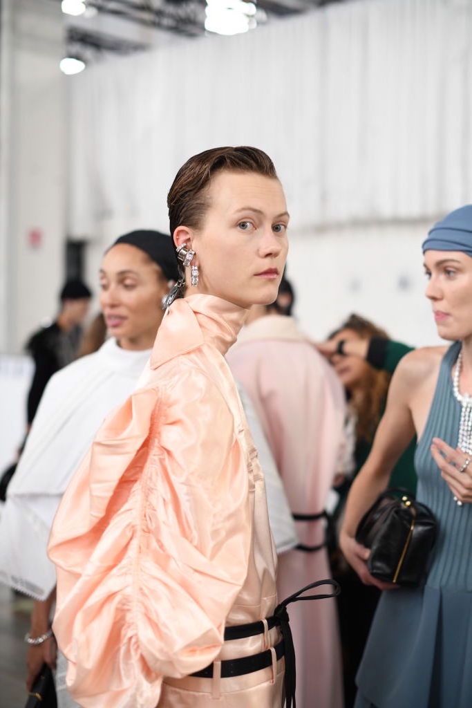 Backstage at the Jil Sander Spring 2024 Ready To Wear Runway Show on September 23, 2023 in Milan, Italy. (Photo by Vanni Bassetti/WWD via Getty Images)