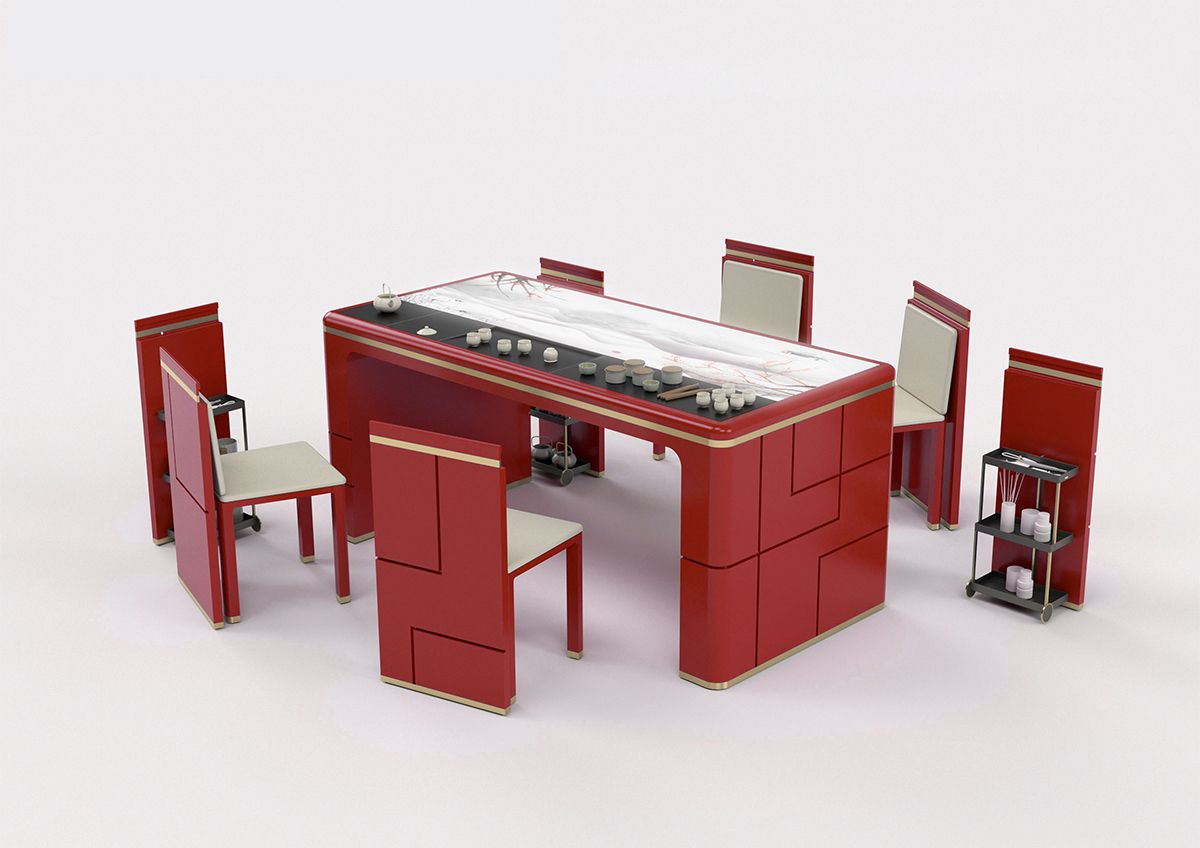 Saporiti Italia’s Gong Fu Cha table by Studio Fuksas cleverly combines various components that can be concealed when not in use (Photo: Saporiti Italia)