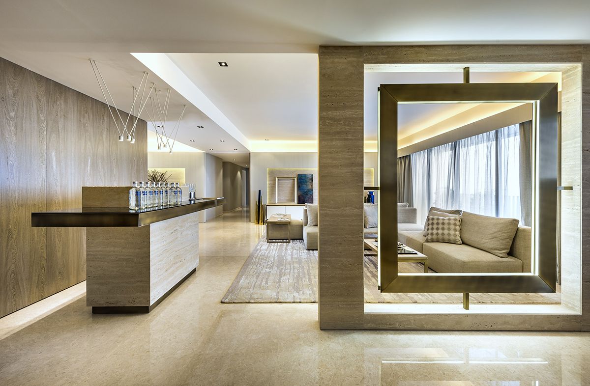 The penthouse show unit for The Interlace condominium, designed and furnished with collections by Saporiti Italia (Photo: Saporiti Italia)