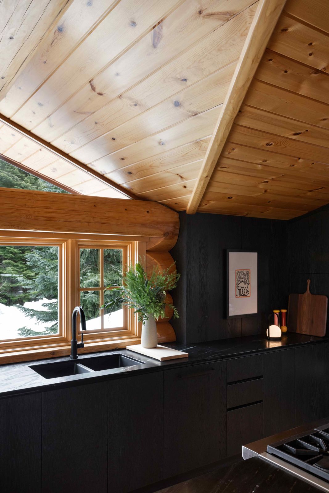 The kitchen area