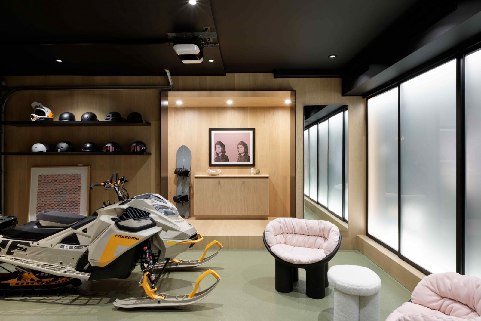 Cormack’s love of the winter sports on display in the garage