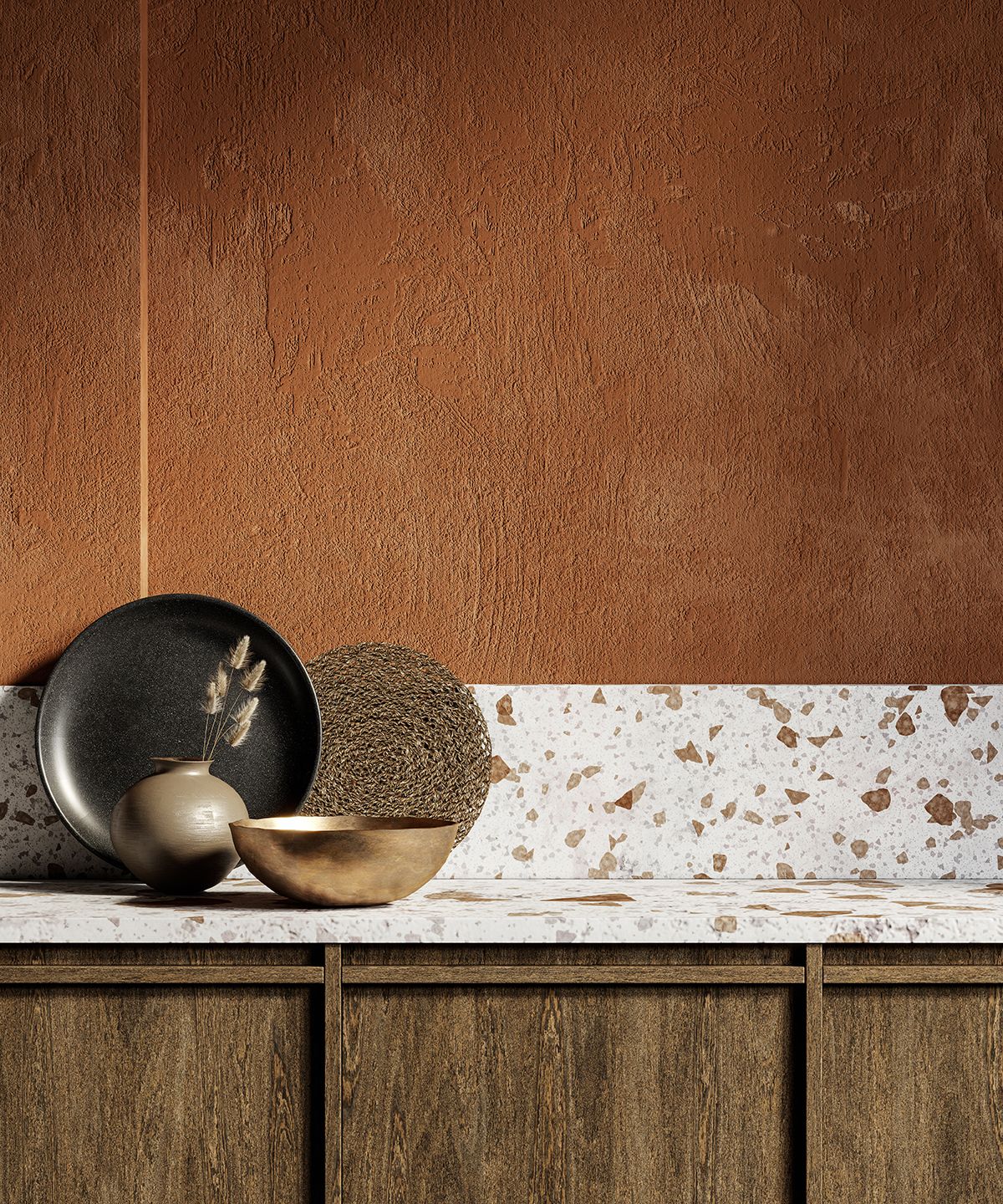 A subtle terrazzo accent along the countertop (Photo: Adobe Stock)