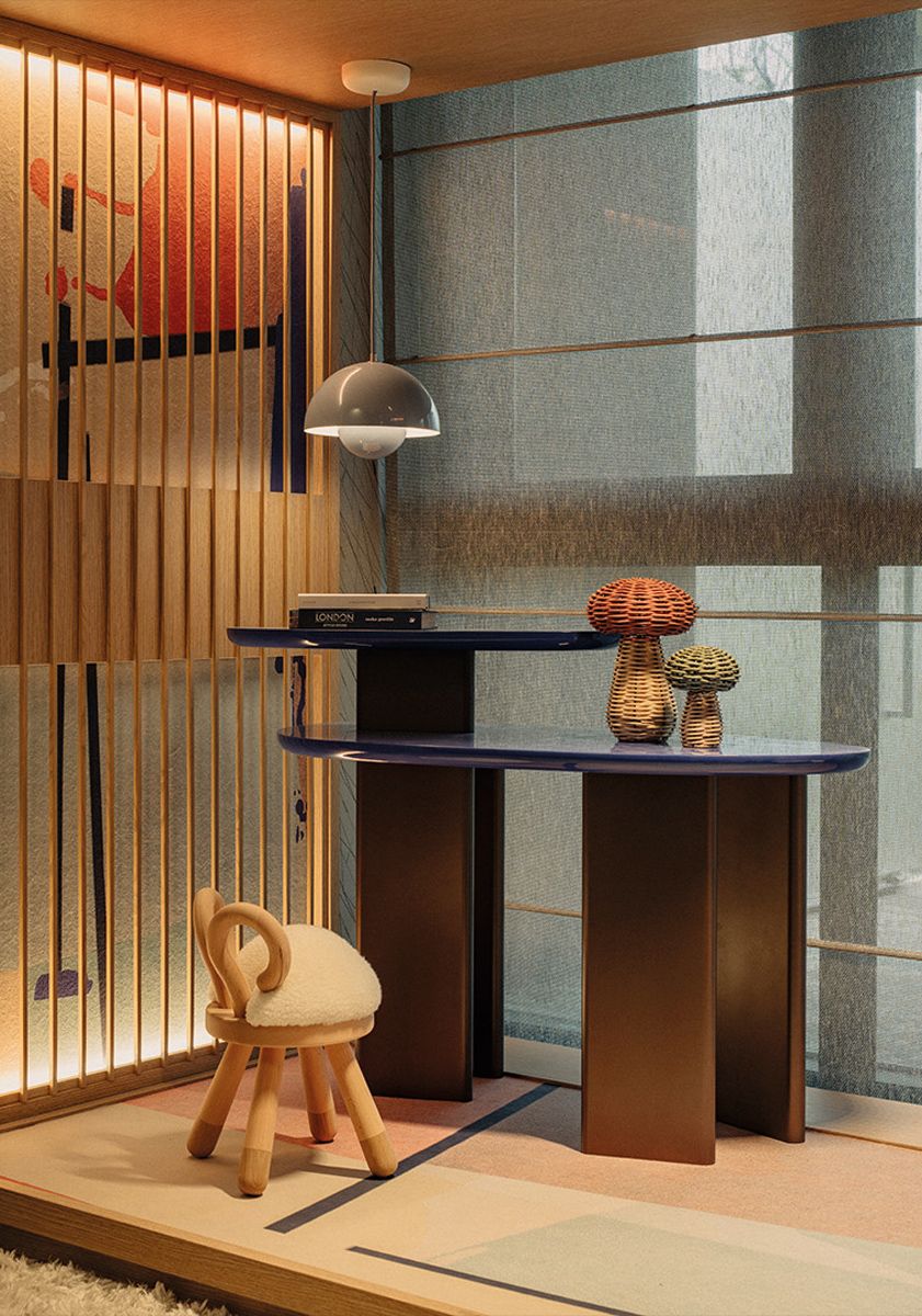 A delightfully furnished study corner in the children's bedroom