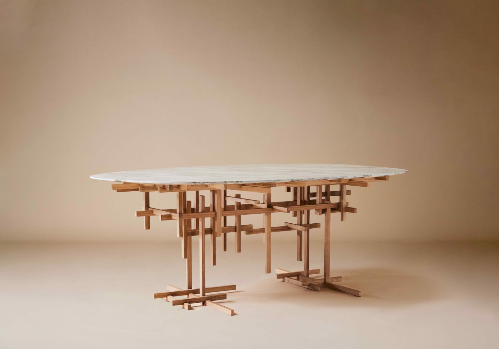 The collaborative limited-edition furniture pieces interact dynamically with their surroundings