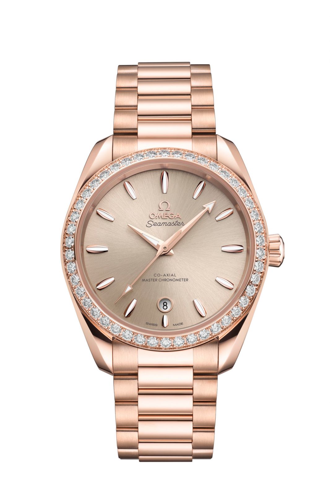 Omega Aqua Terra Shades 38mm in 18-karat Sedna Gold and a sun-brushed sandstone dial