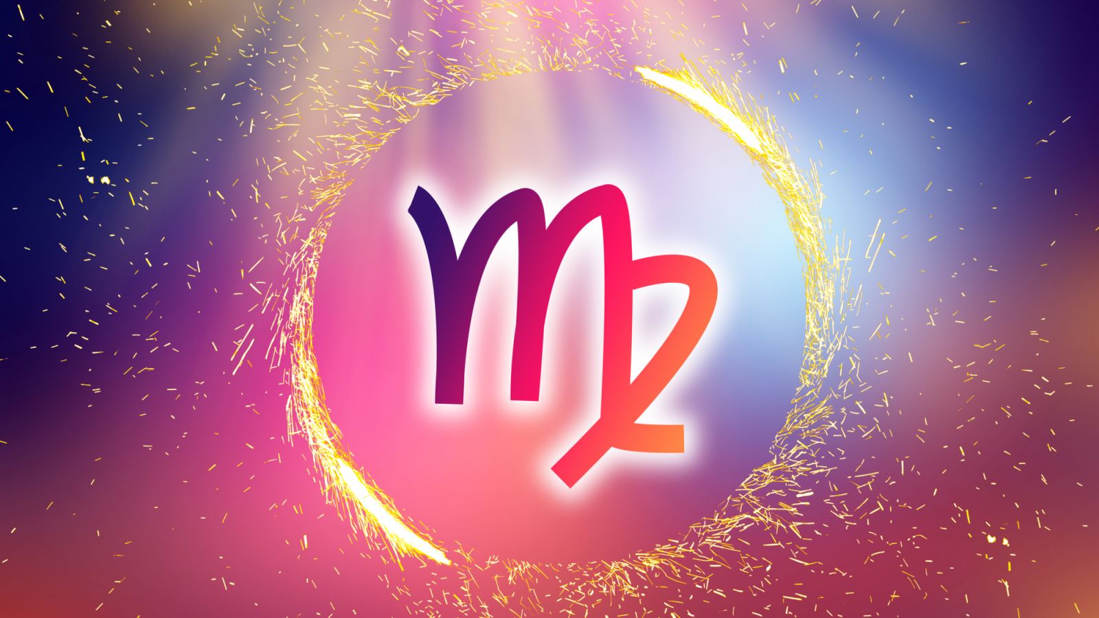 Virgo symbol on a colorful background light