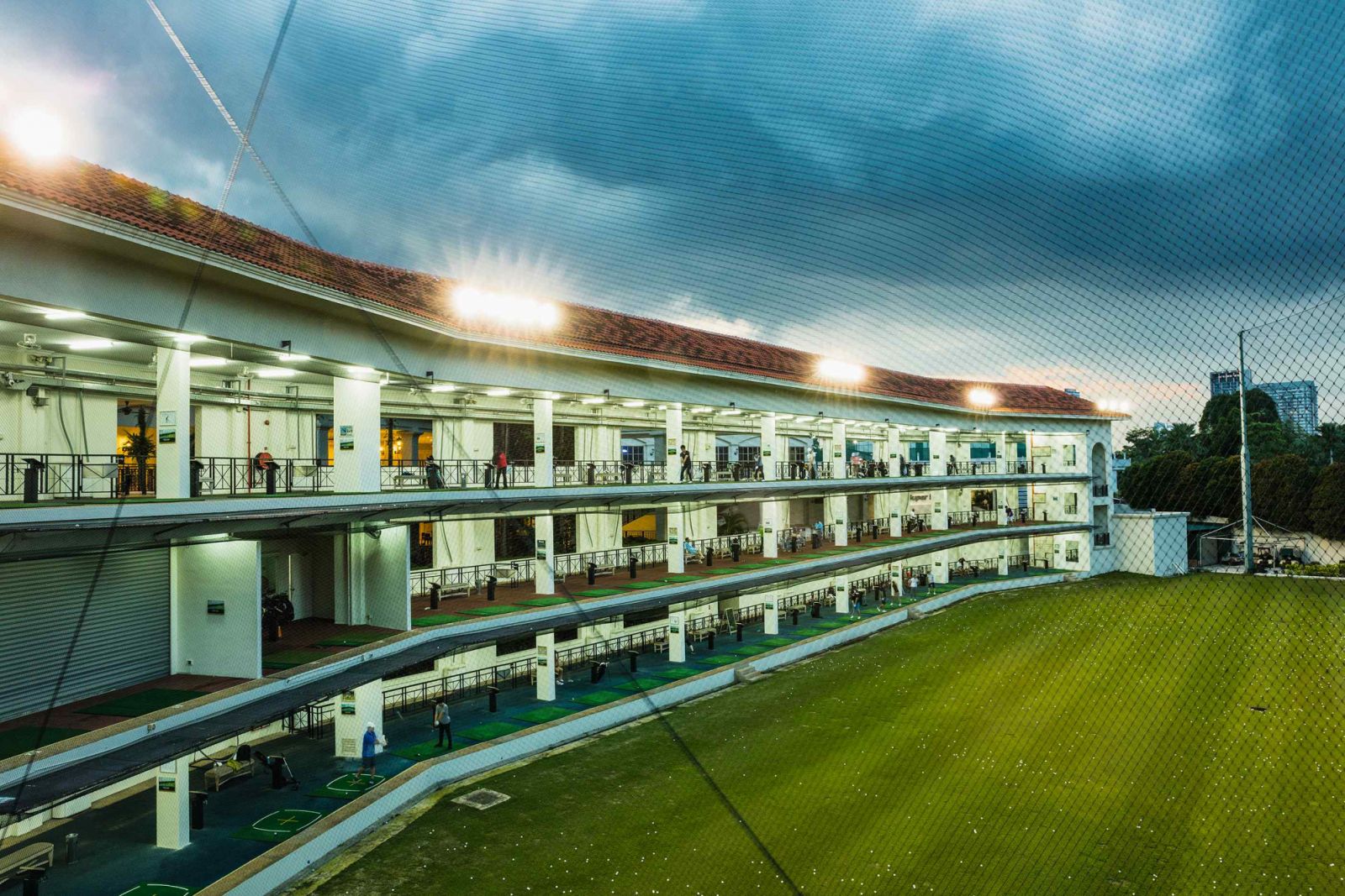 The newly upgraded three-level driving range leverages the latest golf technology