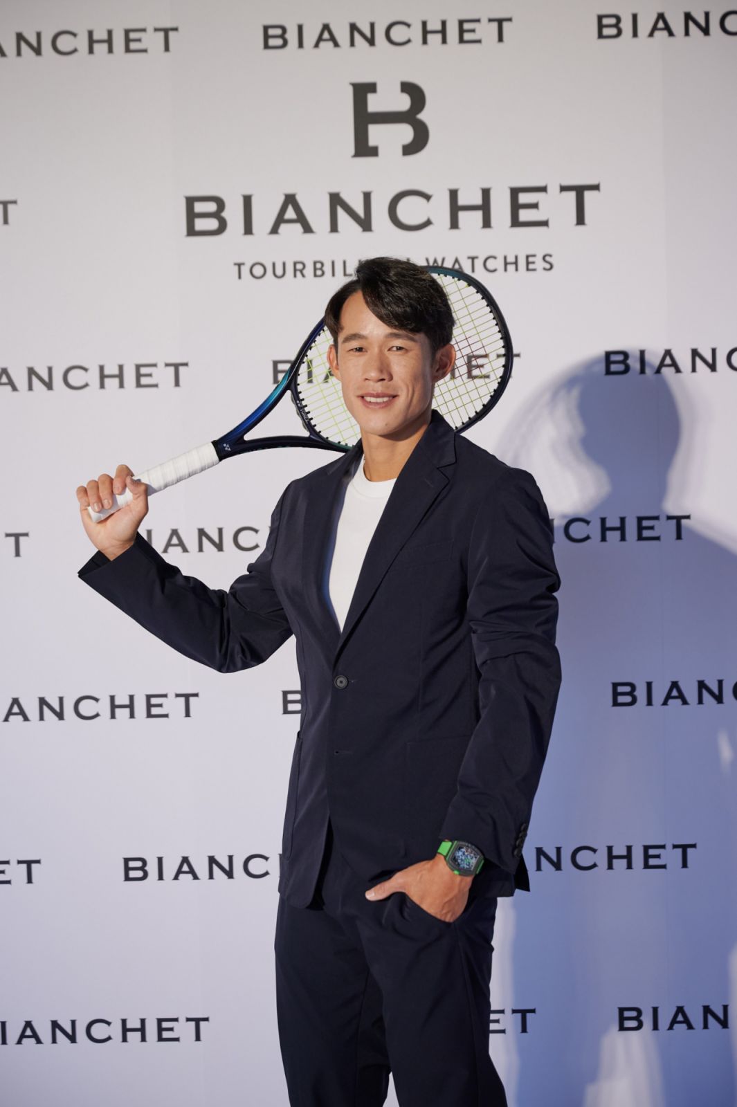 Bianchet來台上市記者會特別邀請到2023年杭州亞運贏得男子雙打金牌的網球好手莊吉生站台。(Photo: 天儀國際)