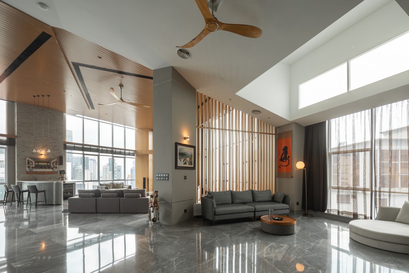 The bespoke Wind Chime added a touch of elegance to functionality in the penthouse (Photo: Lawrence Choo)