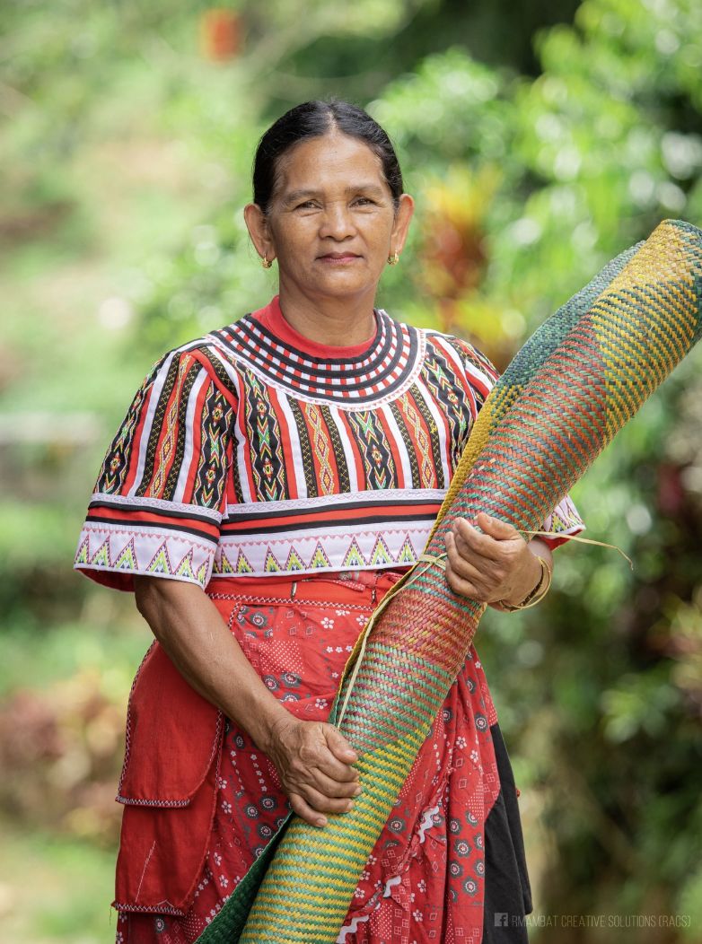 Marife Ravidas Ganahon, a Higaonon mat weaver from Malaybalay, Bukidnon