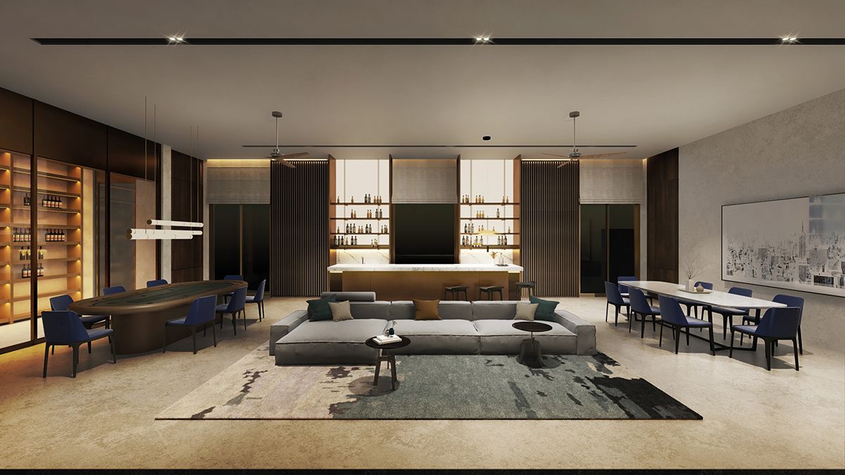 The breakfast room in a luxury residential project that was designed by Sujonohun