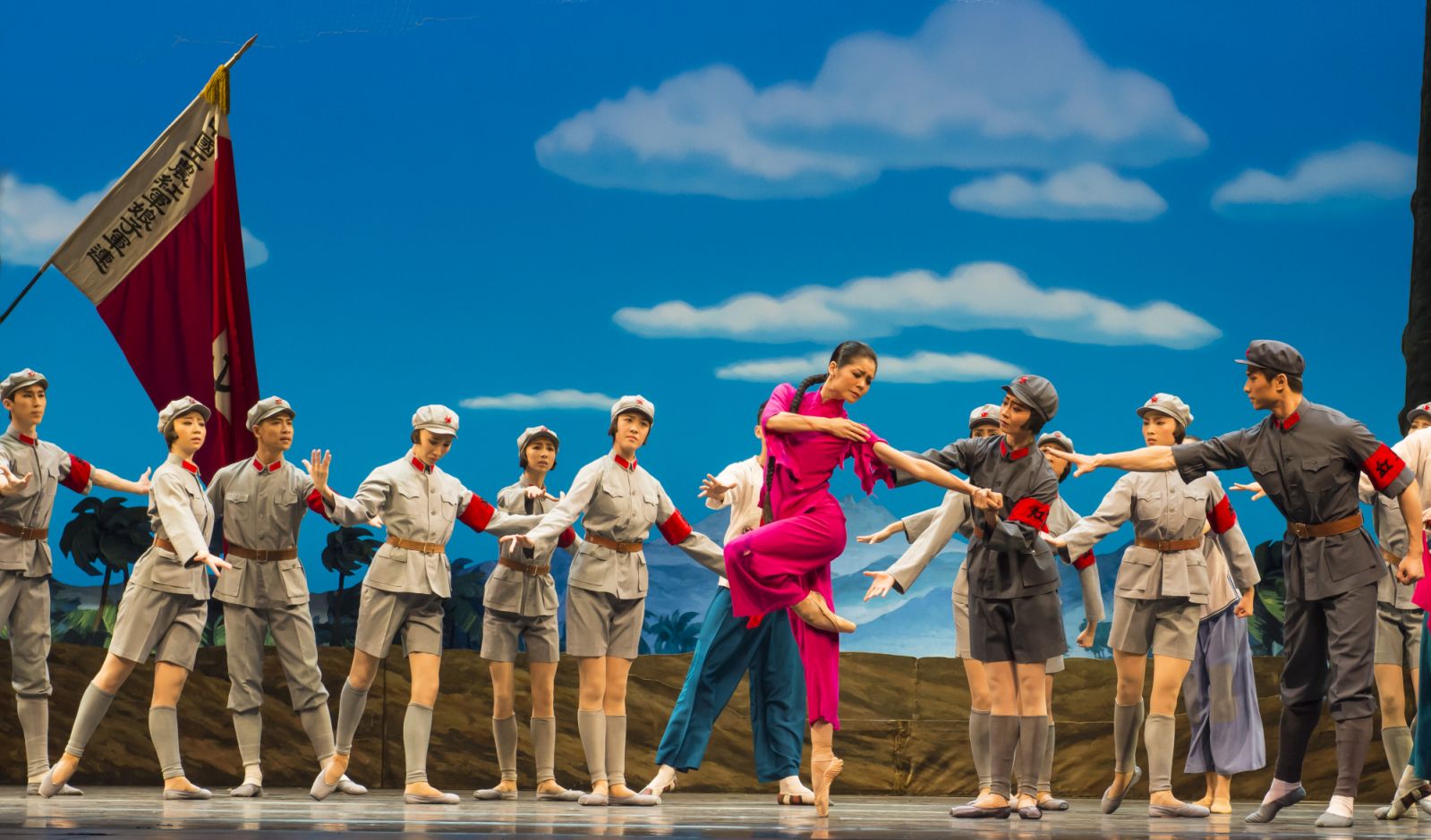 Members of the National Ballet of China perform the 'The Red Detachment of Women' in a dress rehearsal at the David H Koch Theater during Lincoln Center Festival 2015, New York, New York, July 11, 2015. The ballet was first choreographed in 1964, just prior to the beginning of the Cultural Revolution. (Photo by Linda Vartoogian/Getty Images)