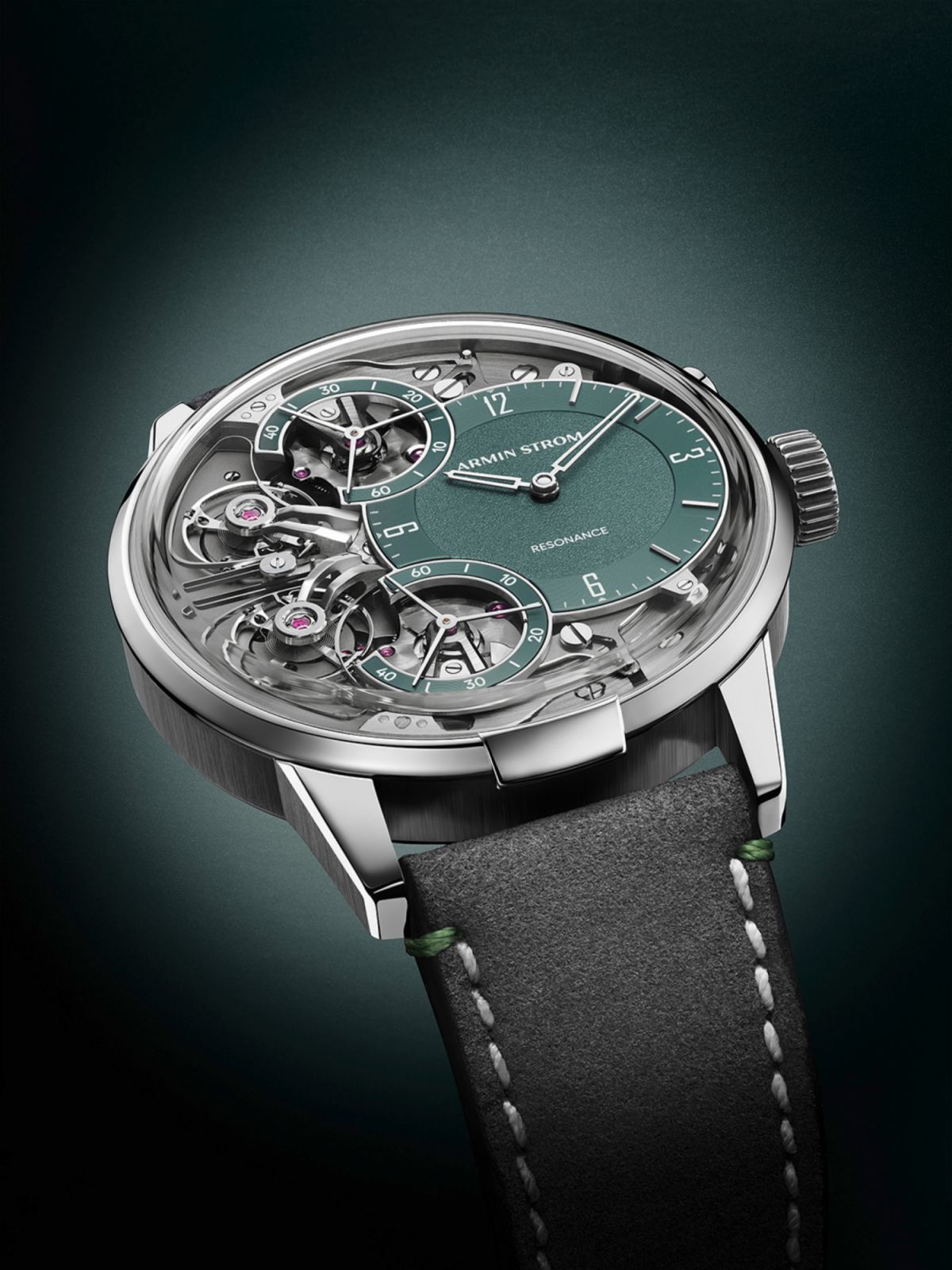 Armin Strom在2023年推出的Mirrored Force Resonance Manufacture Edtion Green。（Photo: Armin Strom）
