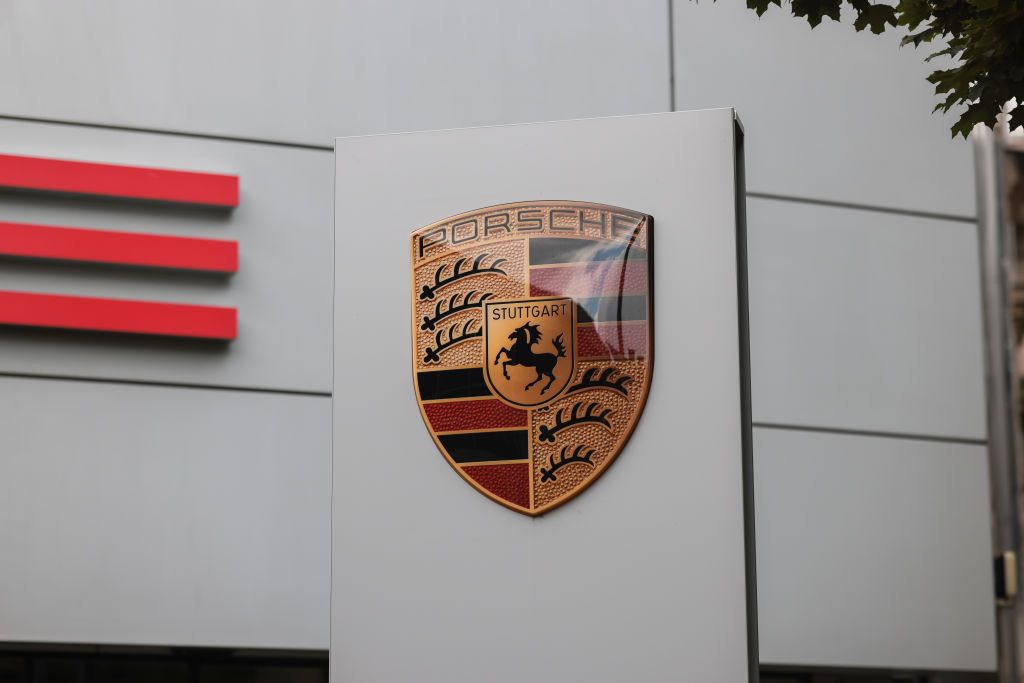 BERLIN, GERMANY - JULY 22: Porsche car dealership photographed on July 22, 2021 in Berlin, Germany. (Photo by Jeremy Moeller/Getty Images)