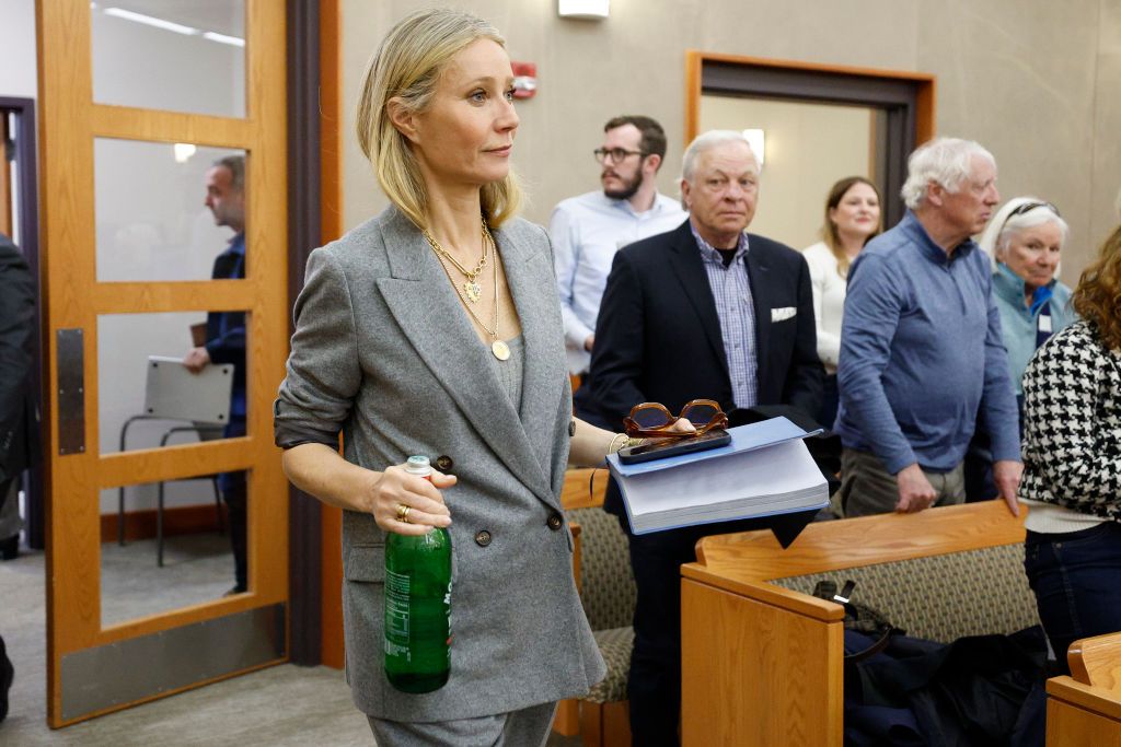 PARK CITY, UT - MARCH 23: Actress Gwyneth Paltrow enters the courtroom after a lunch break on March 23, 2023, in Park City, Utah. Terry Sanderson is suing actress Gwyneth Paltrow for $300,000, claiming she recklessly crashed into him while the two were skiing on a beginner run at Deer Valley Resort in Park City, Utah in 2016. (Photo by Jeff Swinger-Pool/Getty Images)