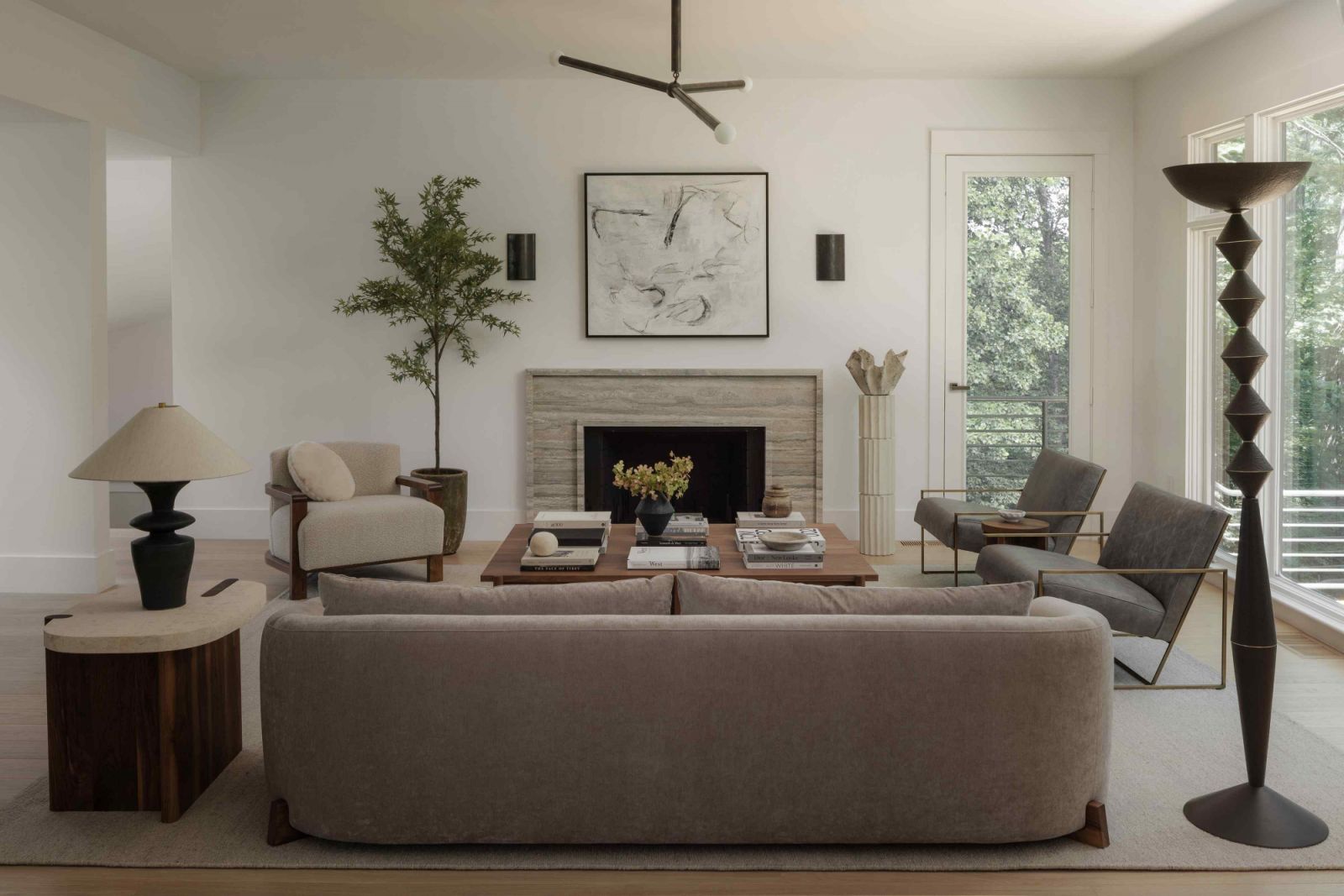 A restrained colour palette for the living room