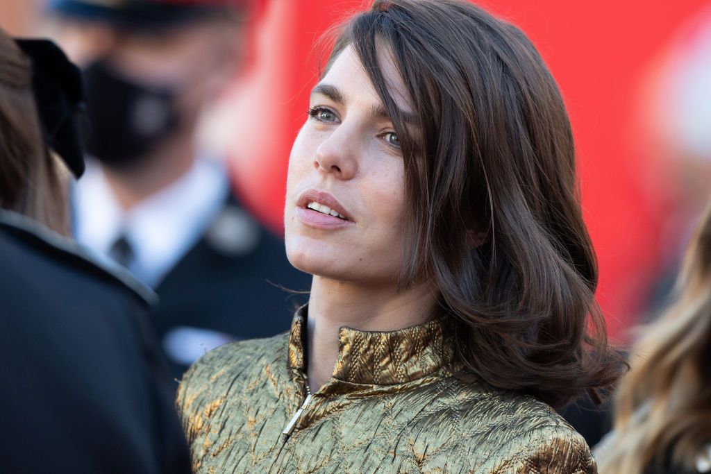 MONTE-CARLO, MONACO - NOVEMBER 19: (EDITORS NOTE : NO TABLOIDS). Charlotte Casiraghi leaves a thanksgiving mass at the Cathedral of Monaco during the Monaco National Day Celebrations on November 19, 2021 in Monte-Carlo, Monaco. (Photo by David Niviere-Pool/Getty Images)