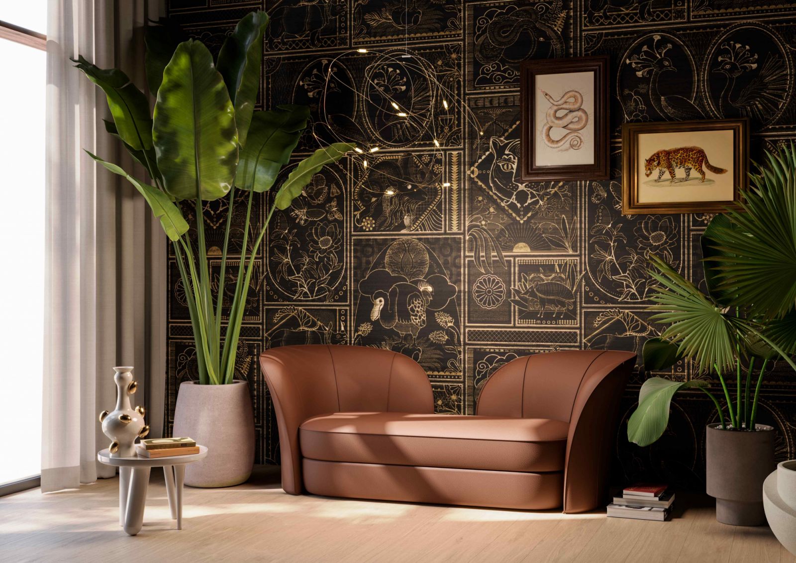 Moooi's outstanding Aldora dual-sided sofa in a modern maximalist designed space (Photo: Moooi)