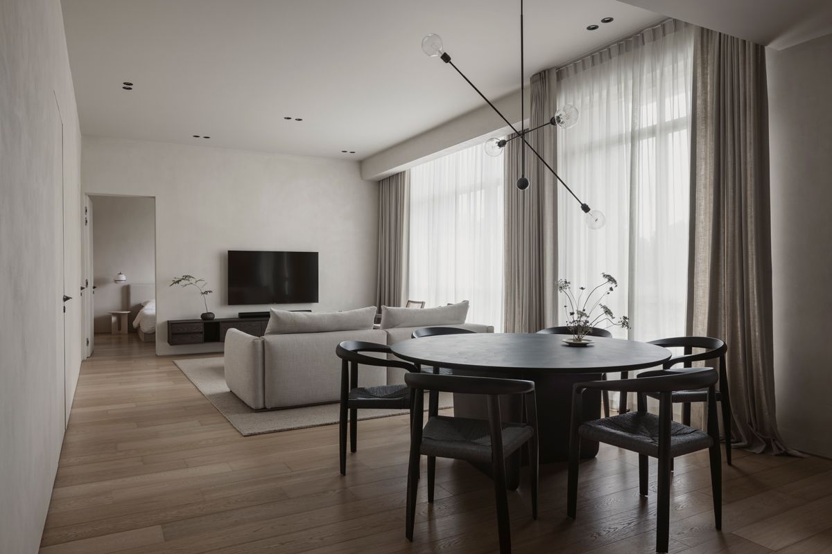 The living and dining area