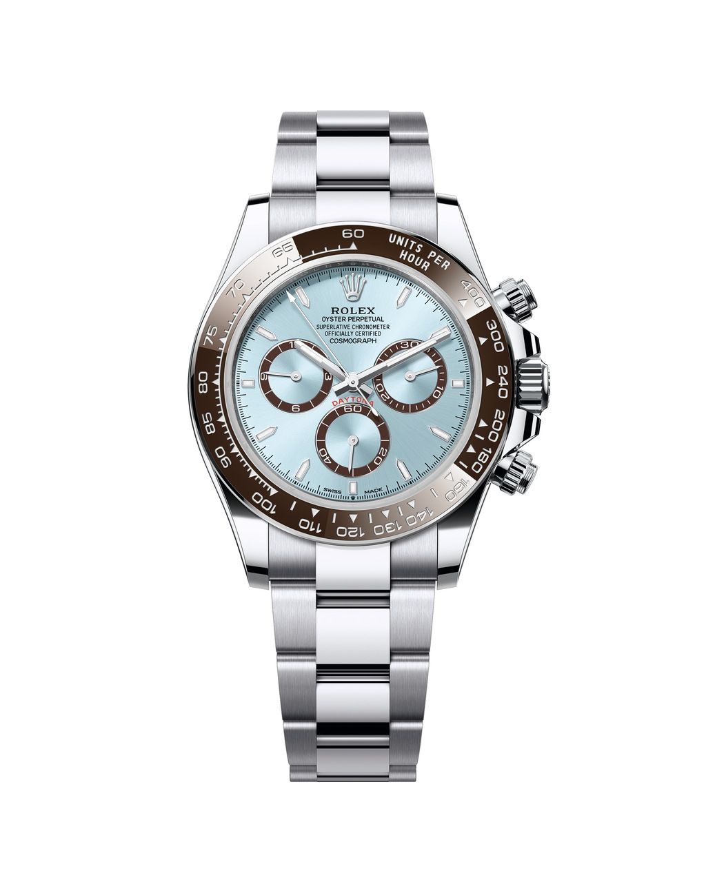 冰藍面Cosmograph Daytona鉑金款式價格從2,585,000調整到2,714,000元。（Photo: Rolex）