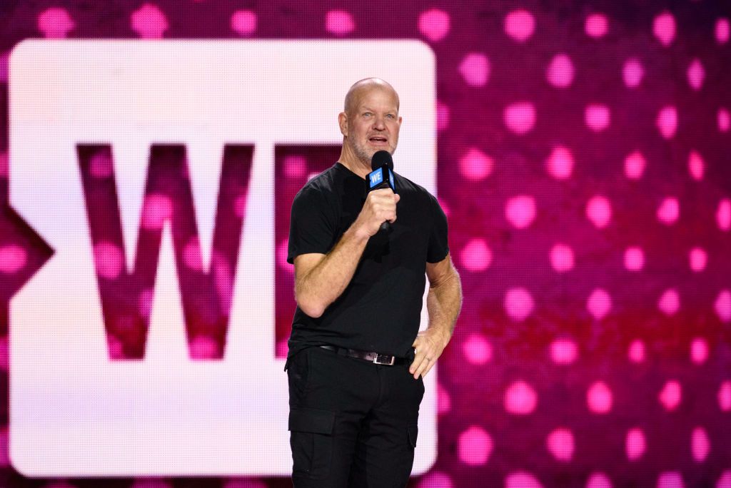 SEATTLE, WA - APRIL 21: Lululemon founder Chip Wilson speaks during WE Day at KeyArena on April 21, 2017 in Seattle, Washington. (Photo by Jim Bennett/Getty Images)