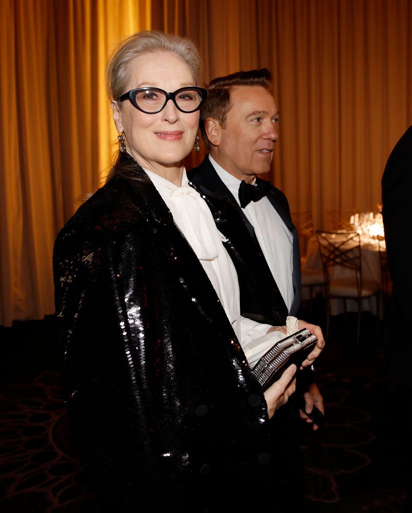 BEVERLY HILLS, CALIFORNIA - JANUARY 7: 81st GOLDEN GLOBE AWARDS -- Meryl Streep in the press room at the 81st Annual Golden Globe Awards held at the Beverly Hilton Hotel on January 7, 2024. (Photo by Jason Armond / Los Angeles Times via Getty Images)