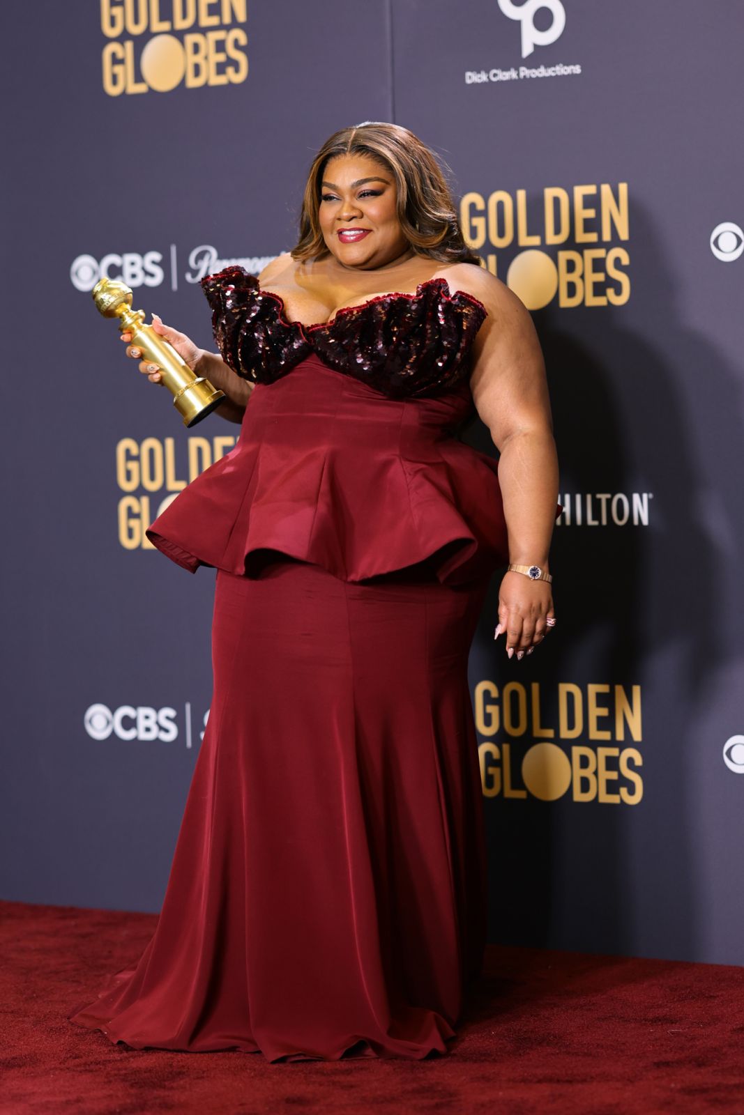 Da'Vine Joy Randolph,at the 2024 Golden Globes (Photo by Matt Winkelmeyer/WireImage)