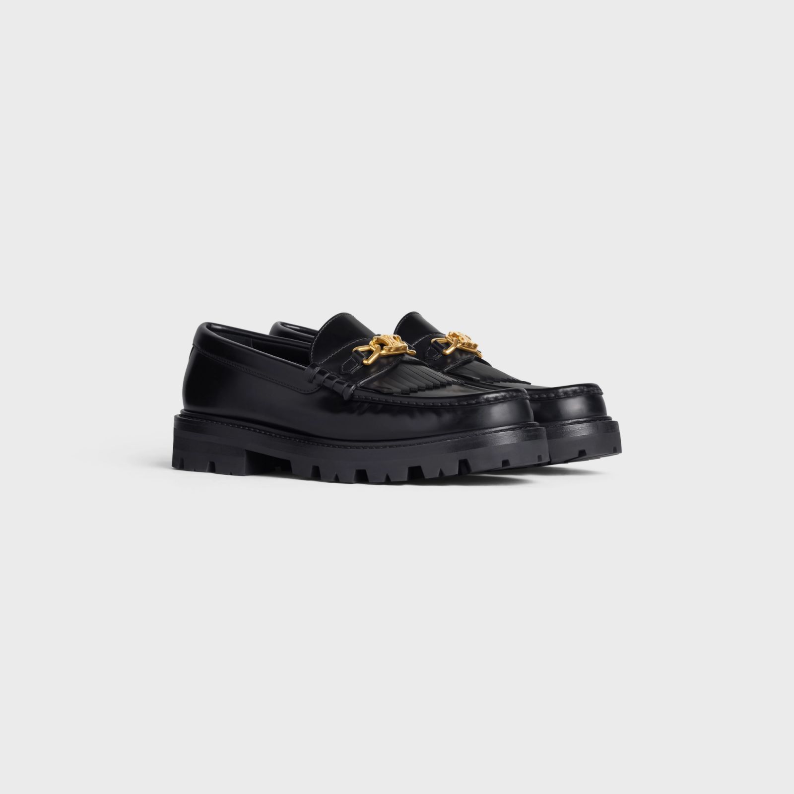 CELINE MARGARET LOAFERS WITH TRIOMPHE CHAIN($9,700)
