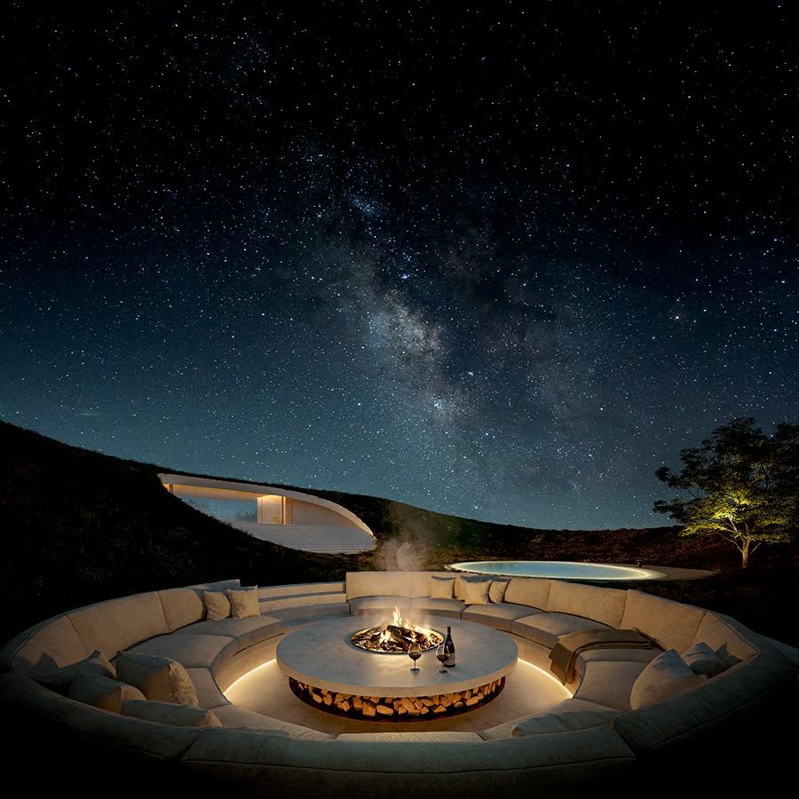 Underneath a starry night at the fireplace (Photo: Instagram/@notahotel_official)