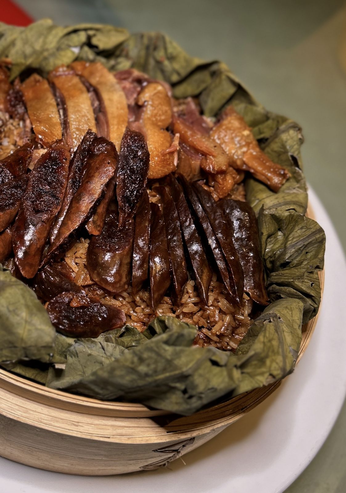 Chinese wax meat rice wrapped in lotus leaf. (Photo: Grand Millennium Kuala Lumpur)