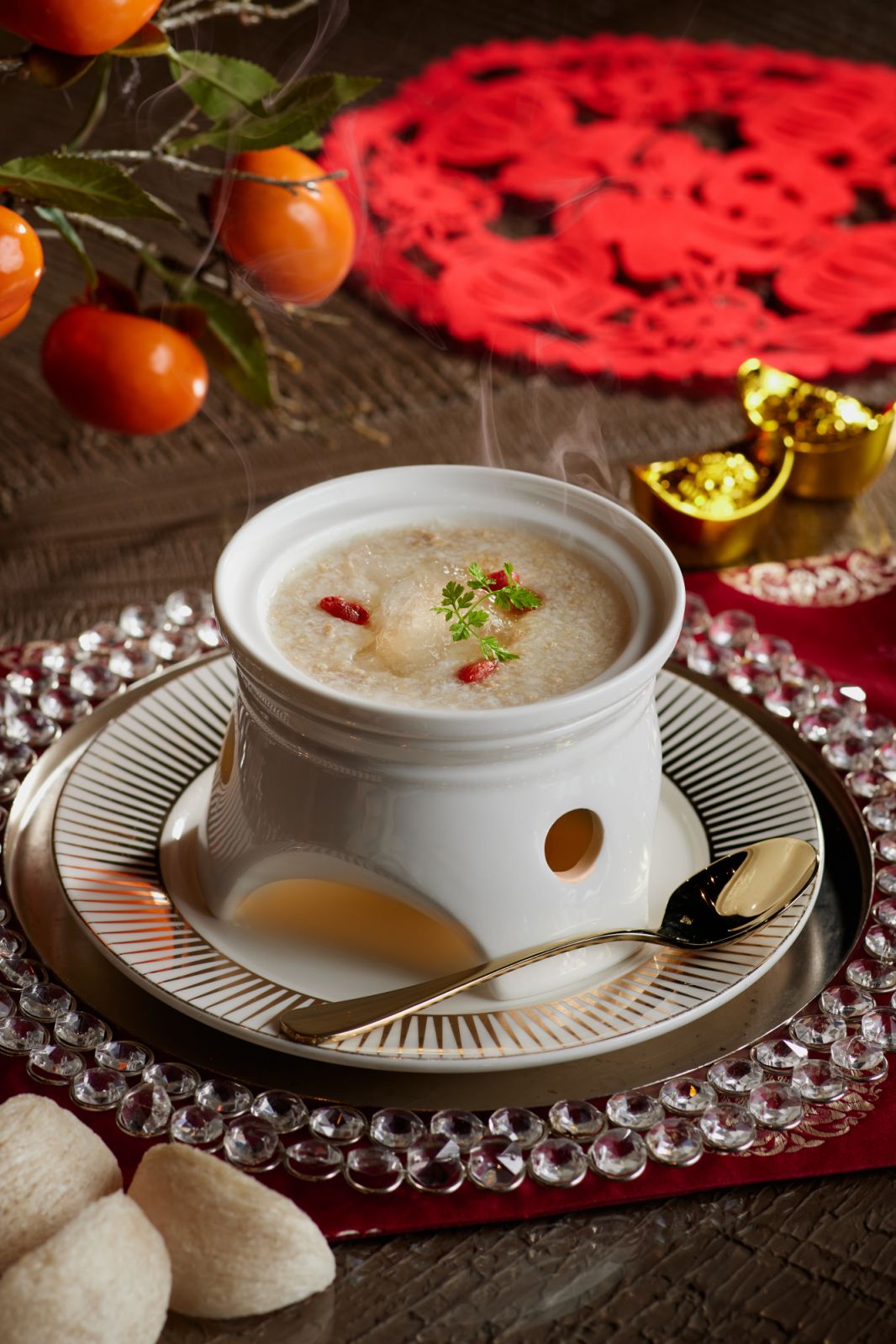 Braised bird's nest soup with chicken, bamboo pith, and egg white. (Photo: The St. Regis Kuala Lumpur)