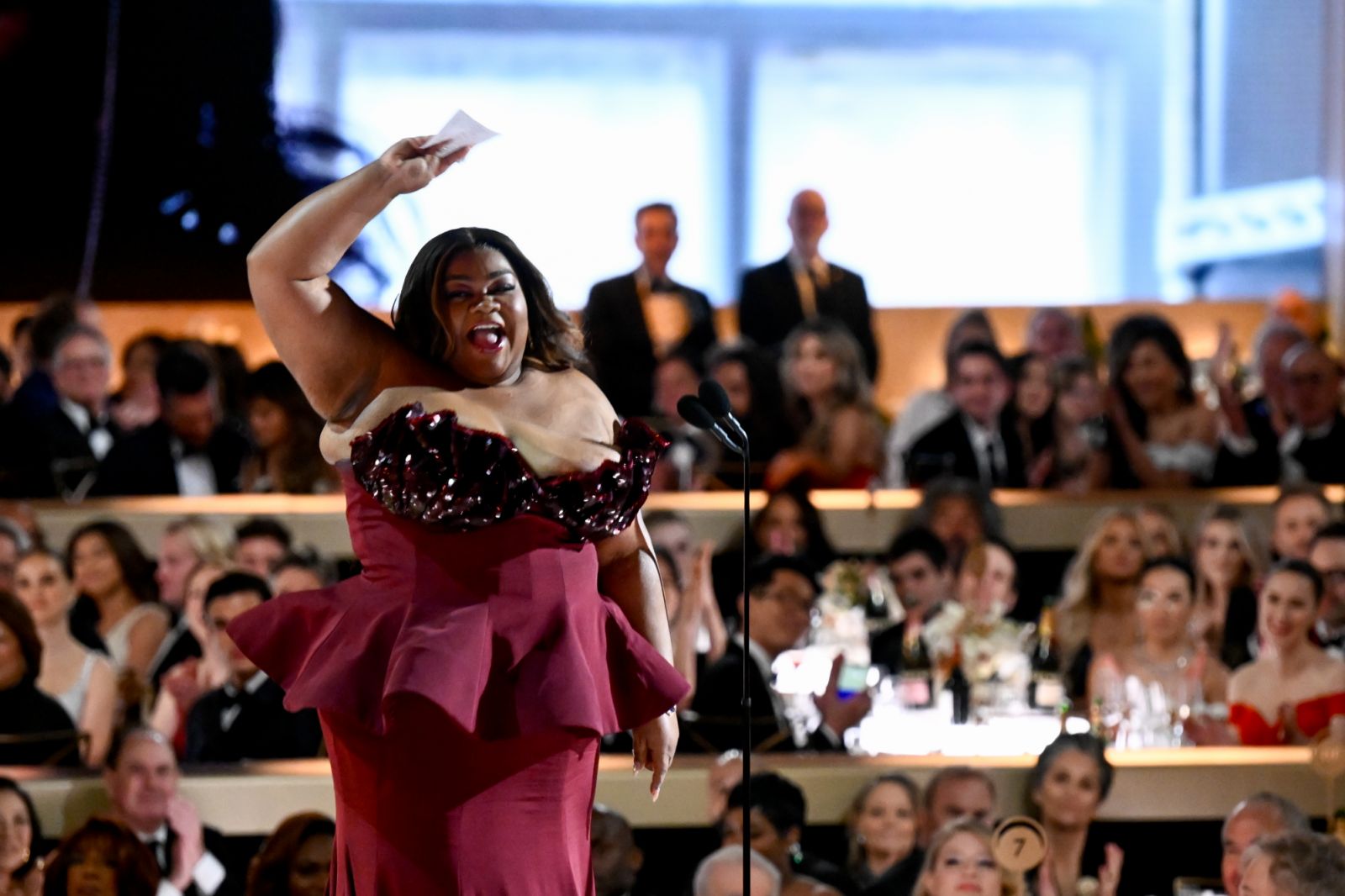Da'Vine Joy Randolph at the 81st Golden Globe Awards held at the Beverly Hilton Hotel on January 7, 2024 in Beverly Hills, California. (Photo by Michael Buckner/Golden Globes 2024/Golden Globes 2024 via Getty Images)