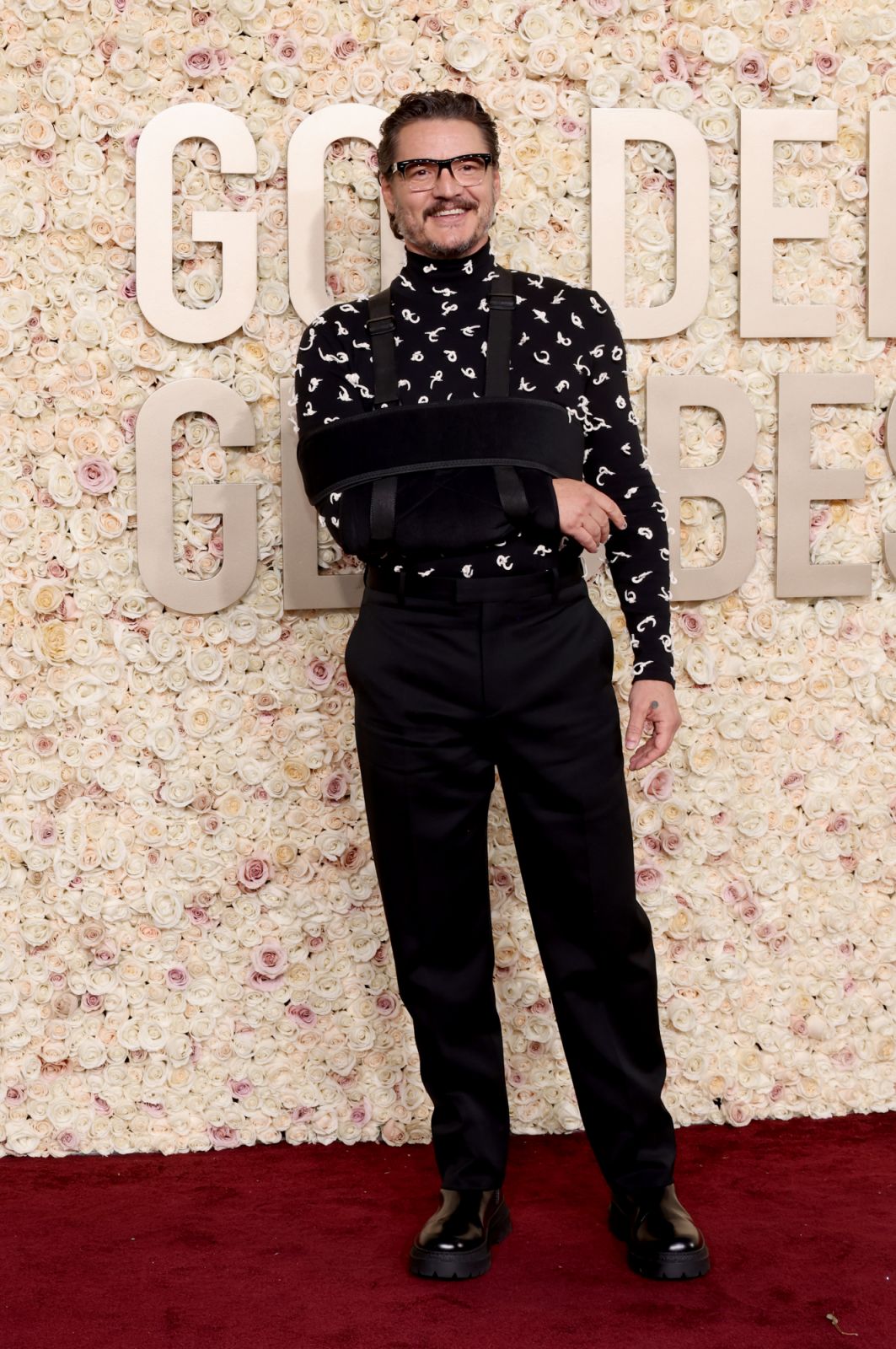 BEVERLY HILLS, CALIFORNIA - JANUARY 07: Pedro Pascal attends the 81st Annual Golden Globe Awards at The Beverly Hilton on January 07, 2024 in Beverly Hills, California. (Photo by Amy Sussman/Getty Images)